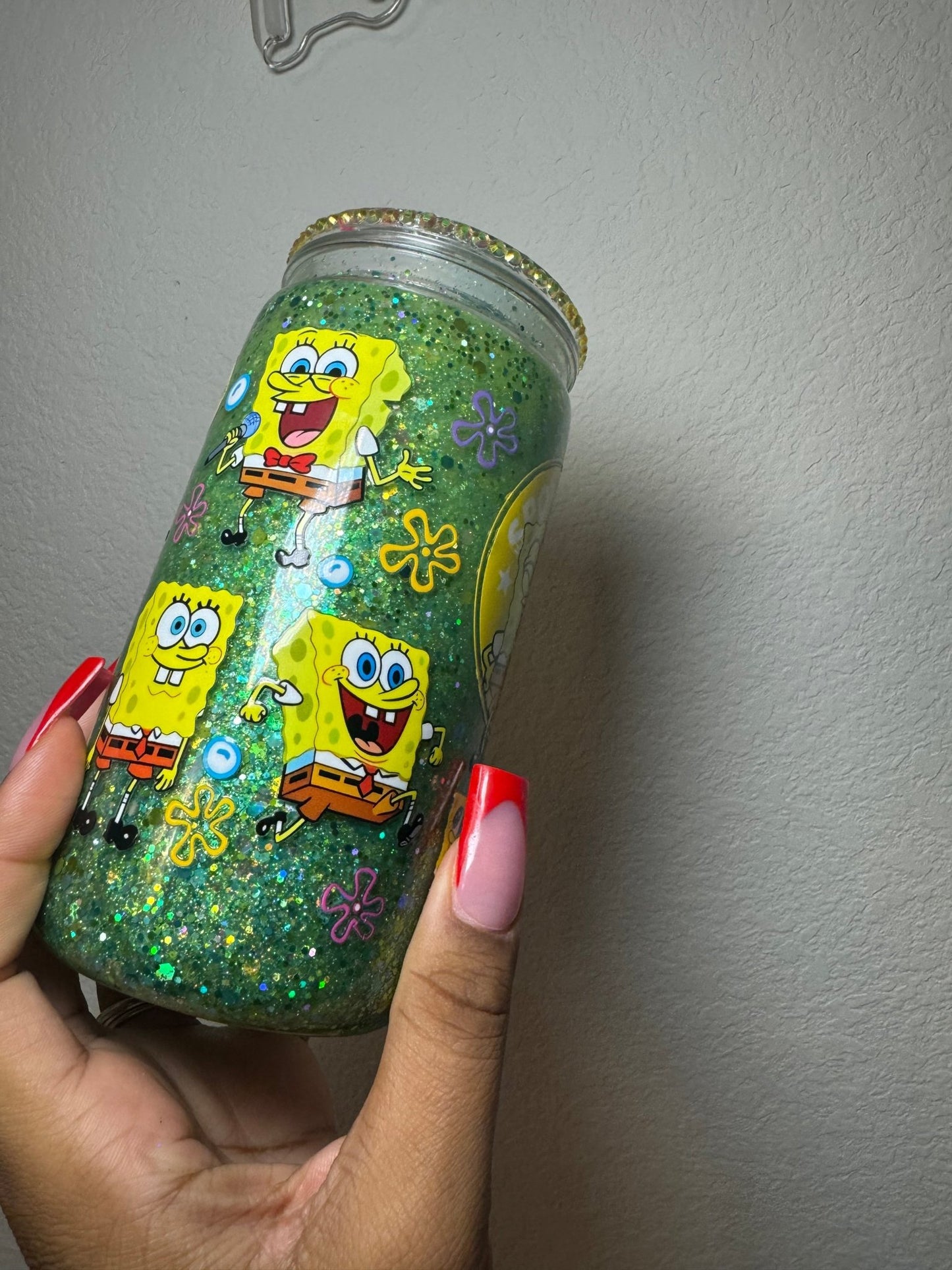 SpongeBob Glitter Snowglobe 16oz Tumbler Cup