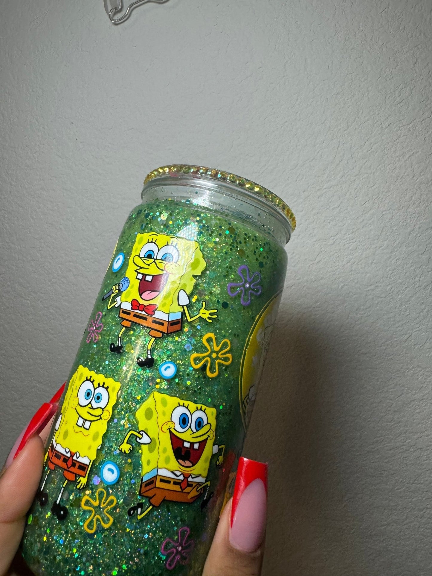 SpongeBob Glitter Snowglobe 16oz Tumbler Cup