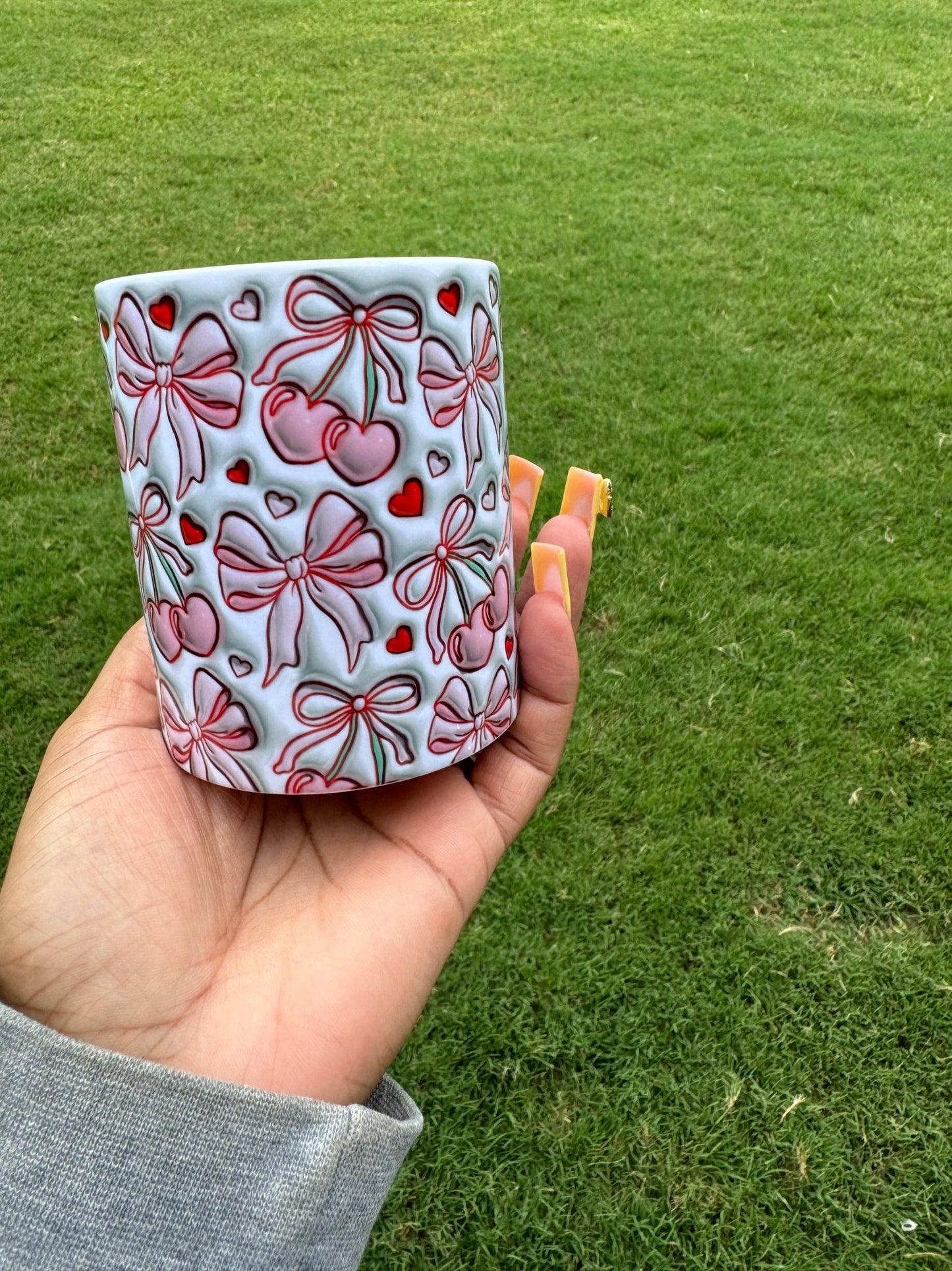 Pink Bow and Cherry 12oz Mug