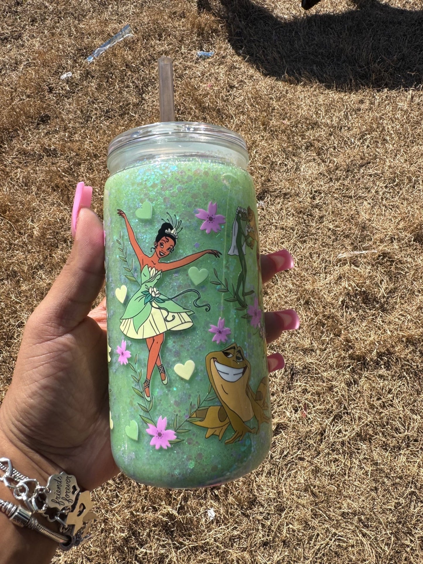 Princess and the Frog Snowglobe Tumbler cup 16oz