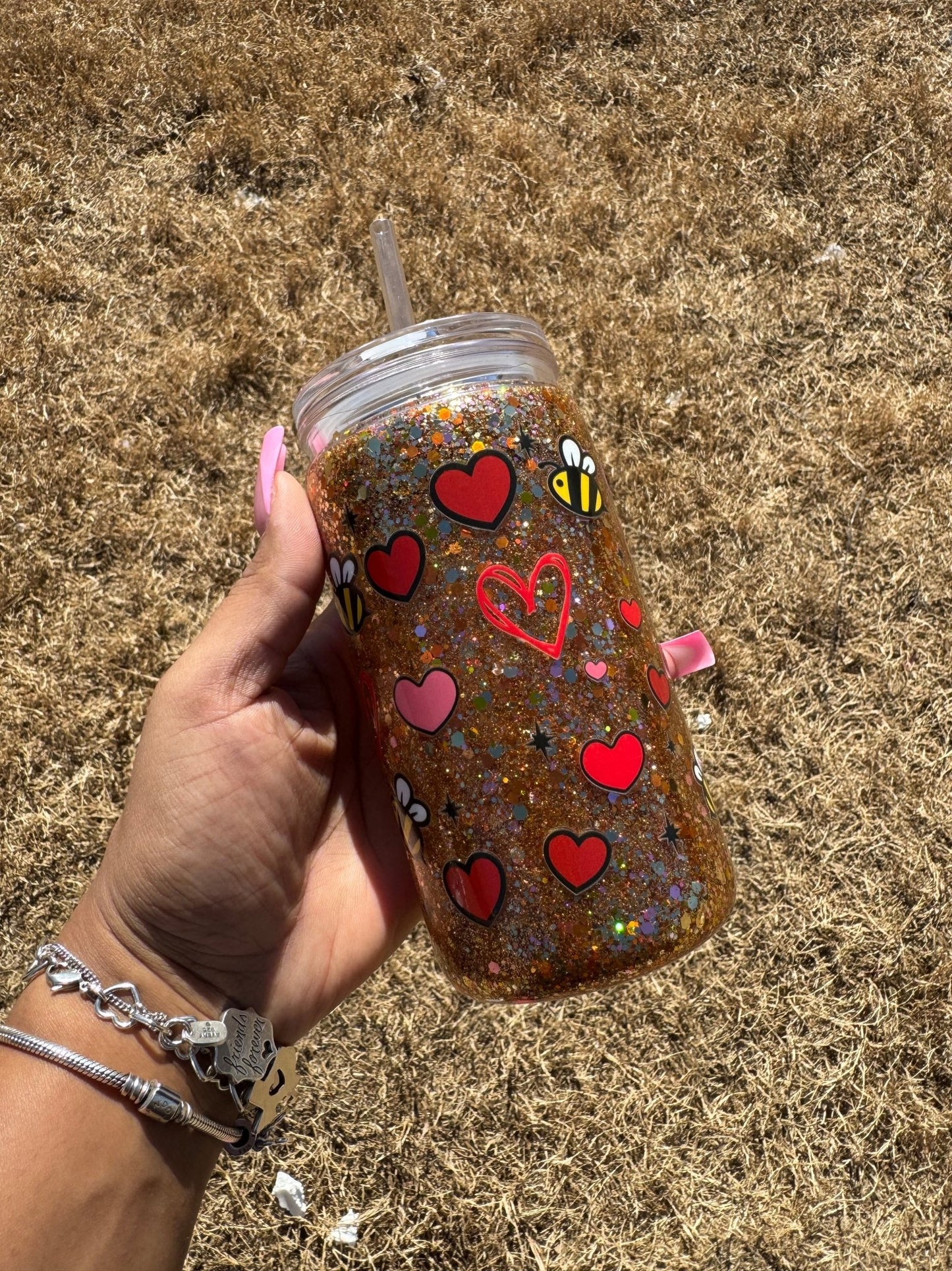 Kitty Love Forever 16oz Snowglobe Tumbler