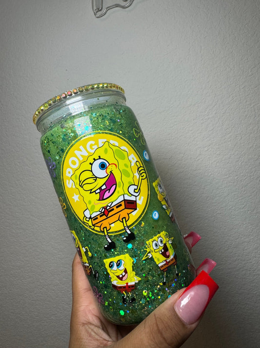 SpongeBob Glitter Snowglobe 16oz Tumbler Cup