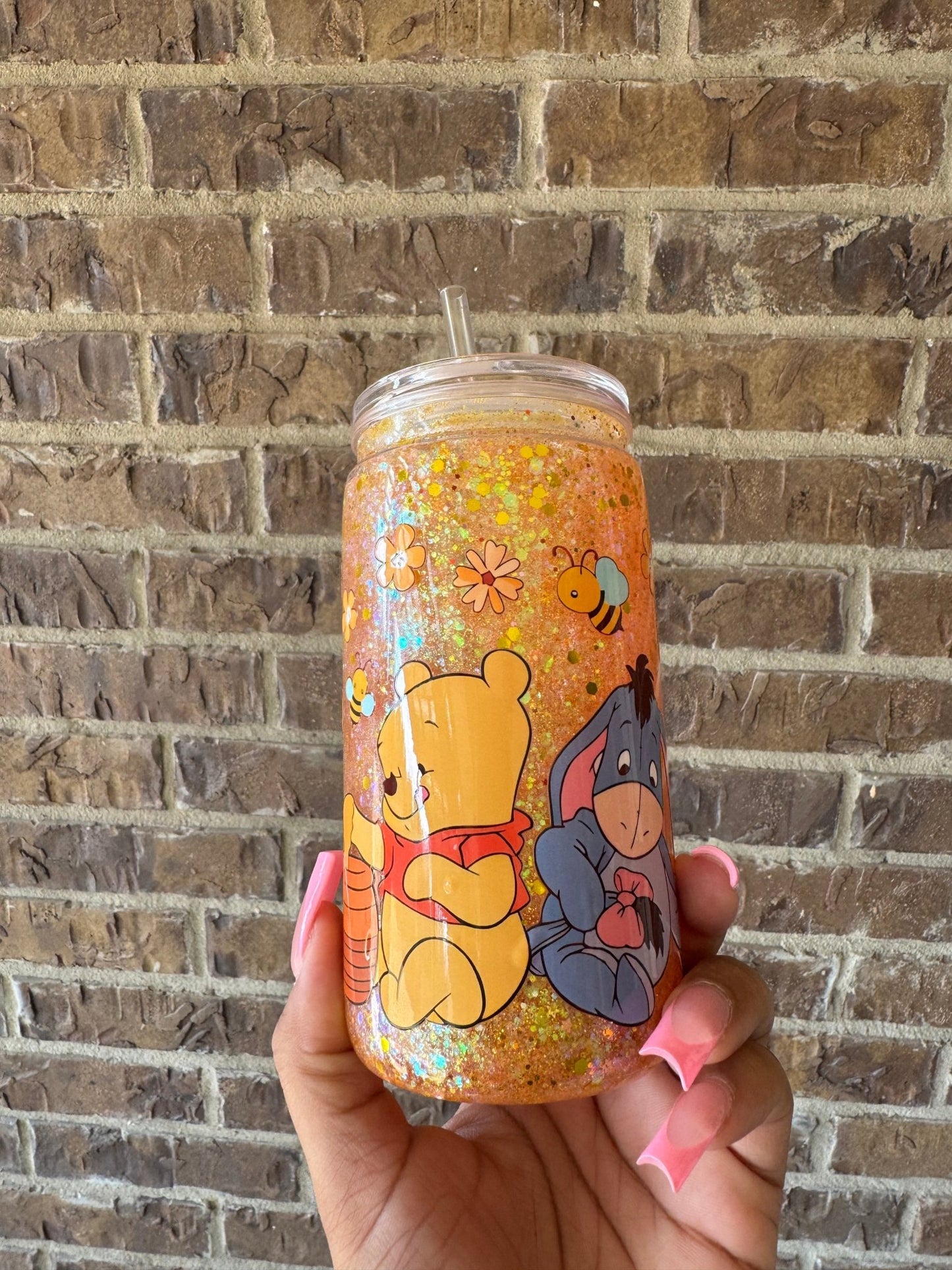 Winnie The Pooh and Friends Snowglobe 16oz Tumbler Cup