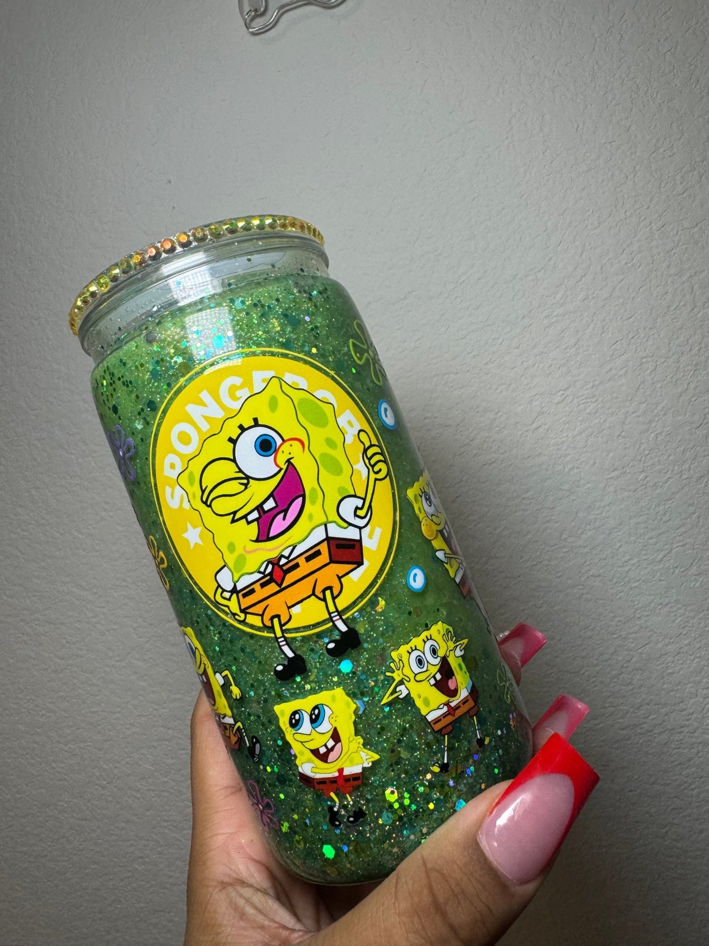 SpongeBob Glitter Snowglobe 16oz Tumbler Cup