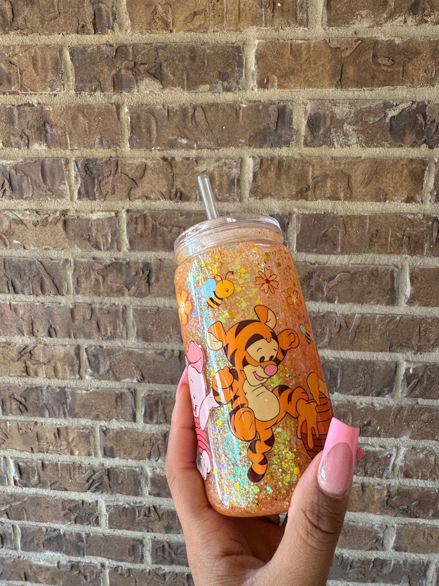 Winnie The Pooh and Friends Snowglobe 16oz Tumbler Cup