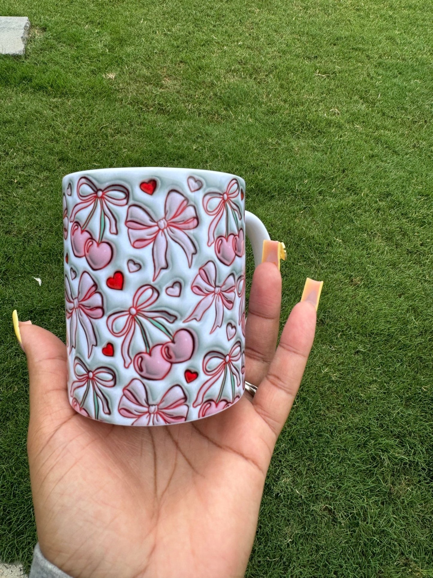 Pink Bow and Cherry 12oz Mug