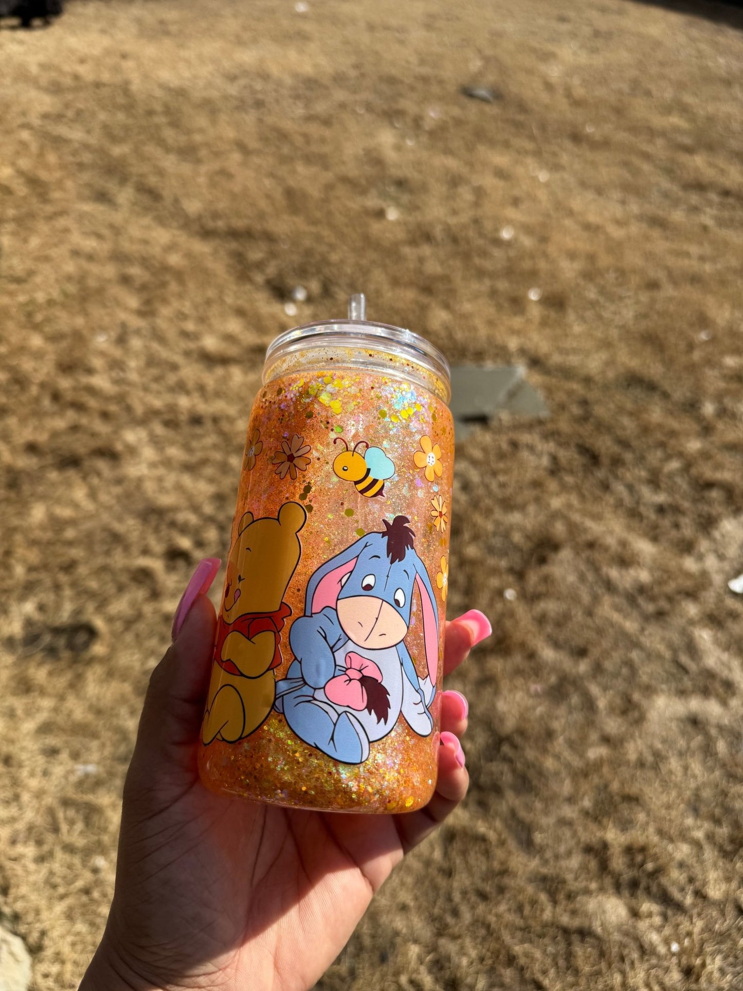 Winnie The Pooh and Friends Snowglobe 16oz Tumbler Cup