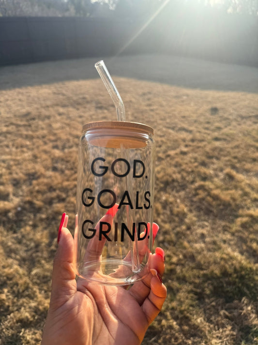 God Goals & Grind Inspo Tumbler Cup