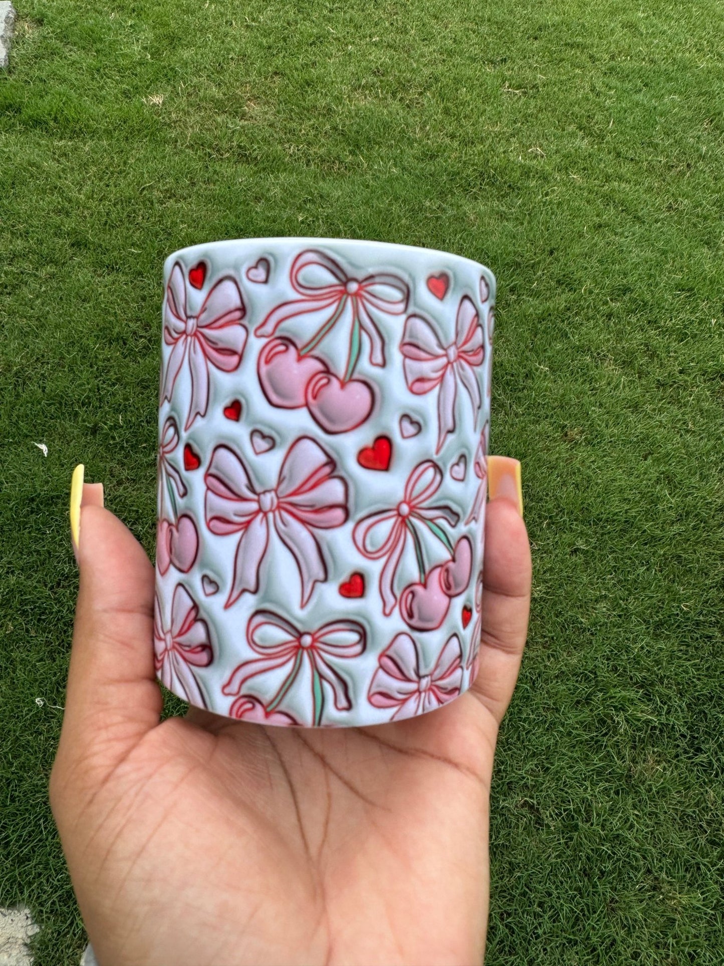 Pink Bow and Cherry 12oz Mug