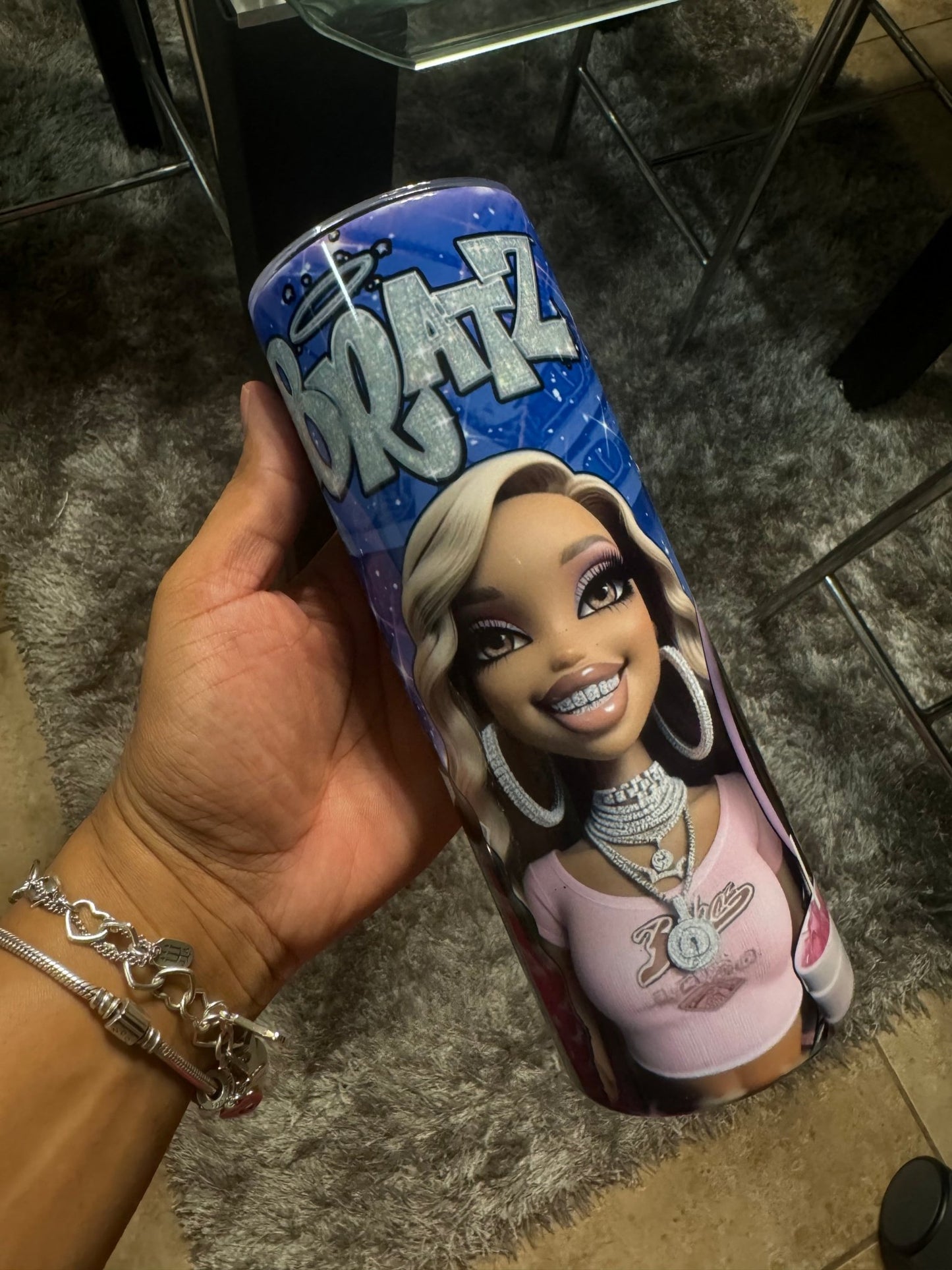 Blue Baddie Doll 20 oz Cup