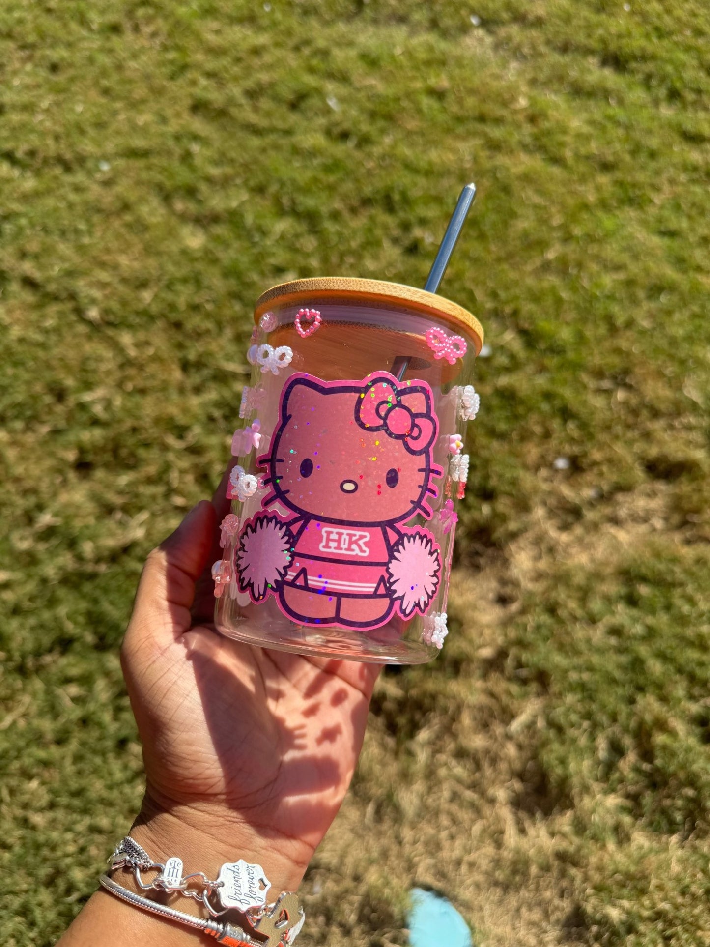 Melanin Hello Kitty Glass Can Cup