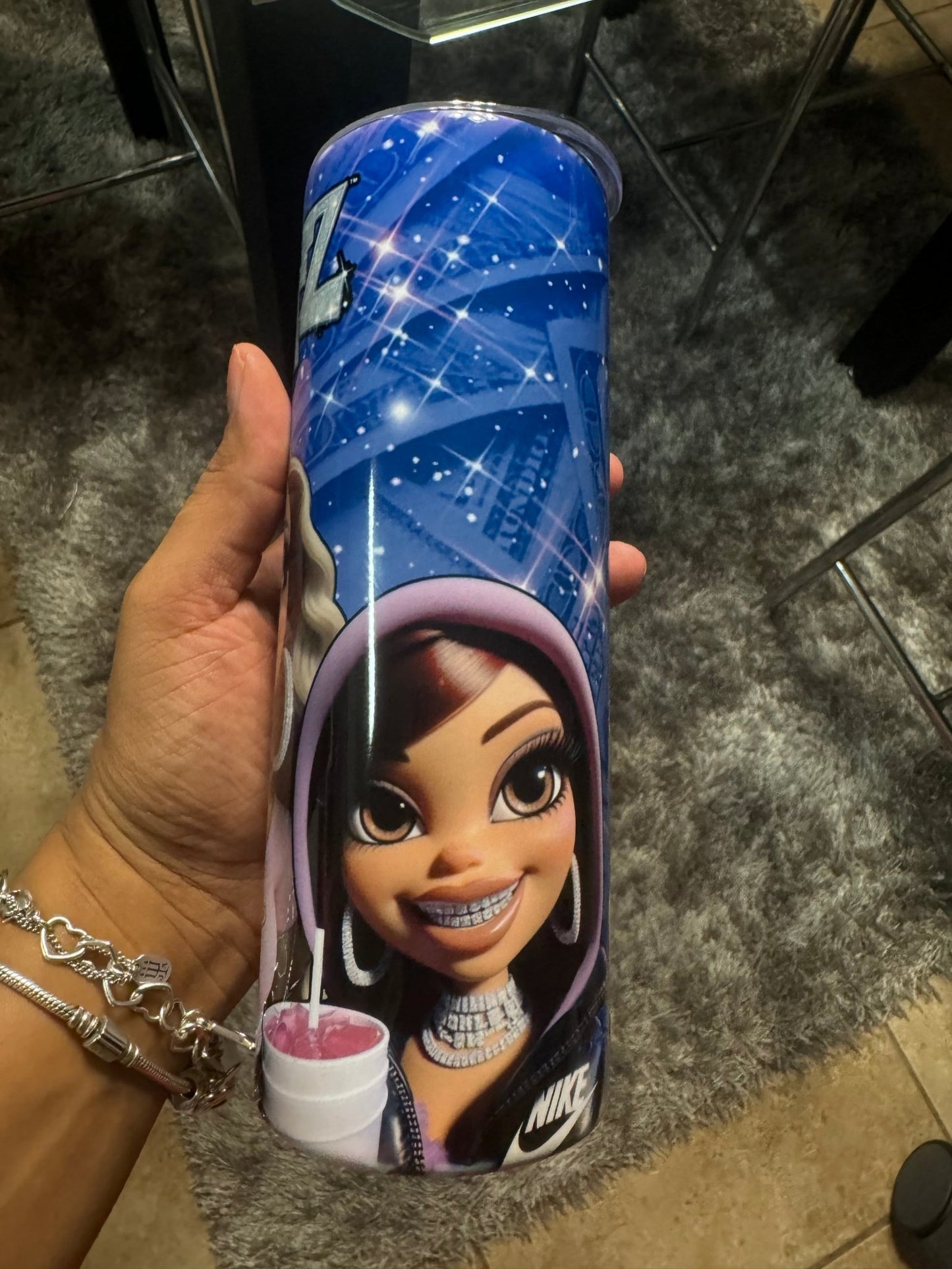 Blue Baddie Doll 20 oz Cup
