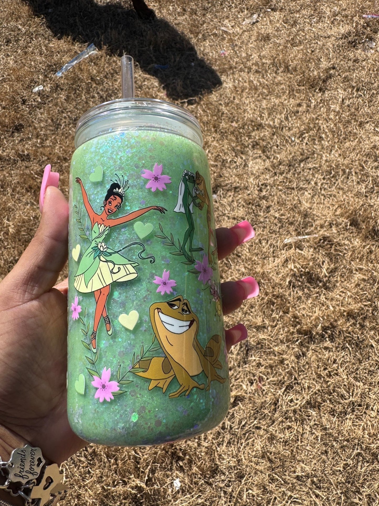 Princess and the Frog Snowglobe Tumbler cup 16oz