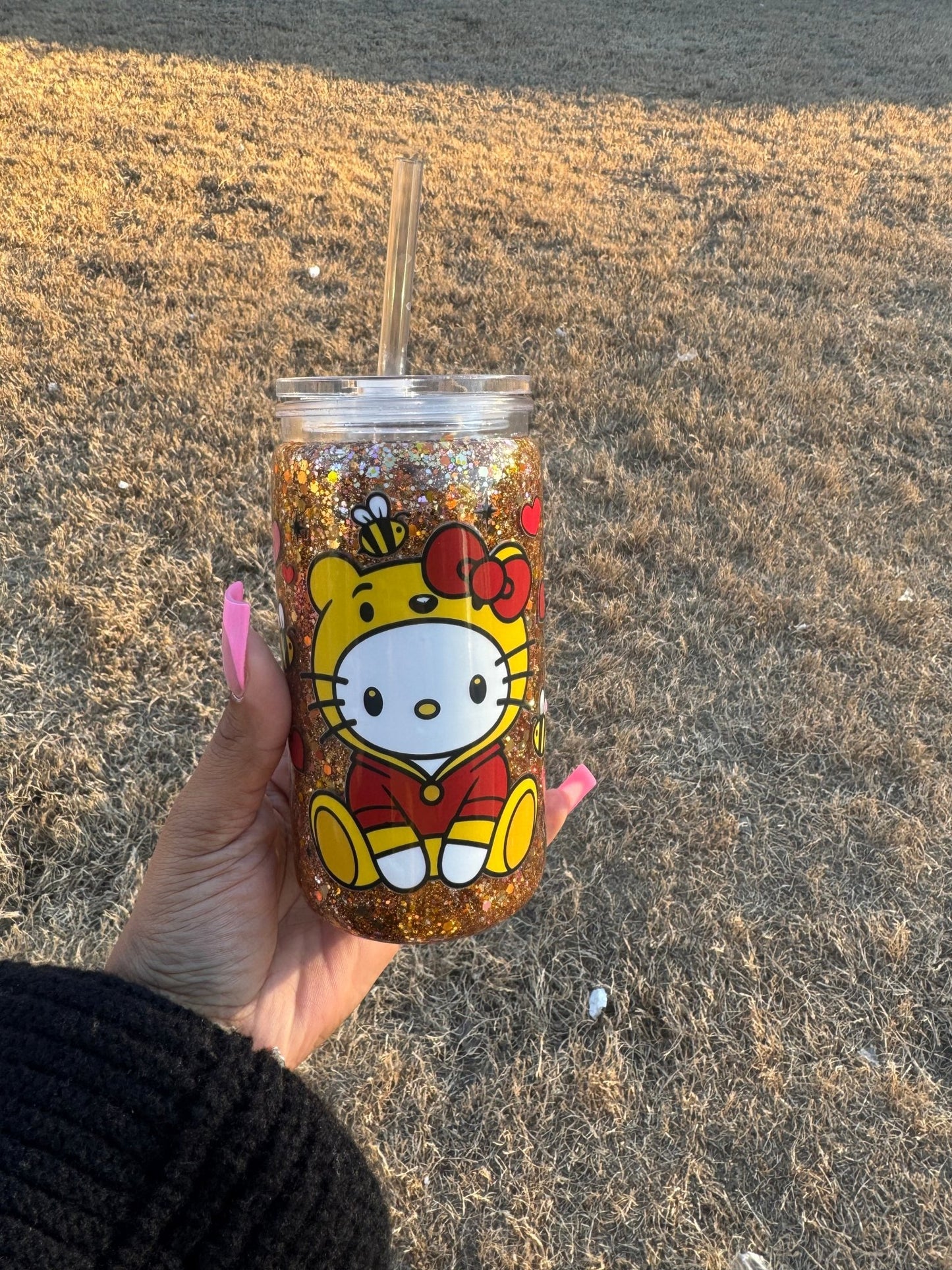 Kitty Love Forever 16oz Snowglobe Tumbler