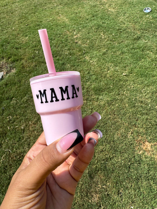 Mini 3oz Pink “Mama” Tumbler with Straw & Lid