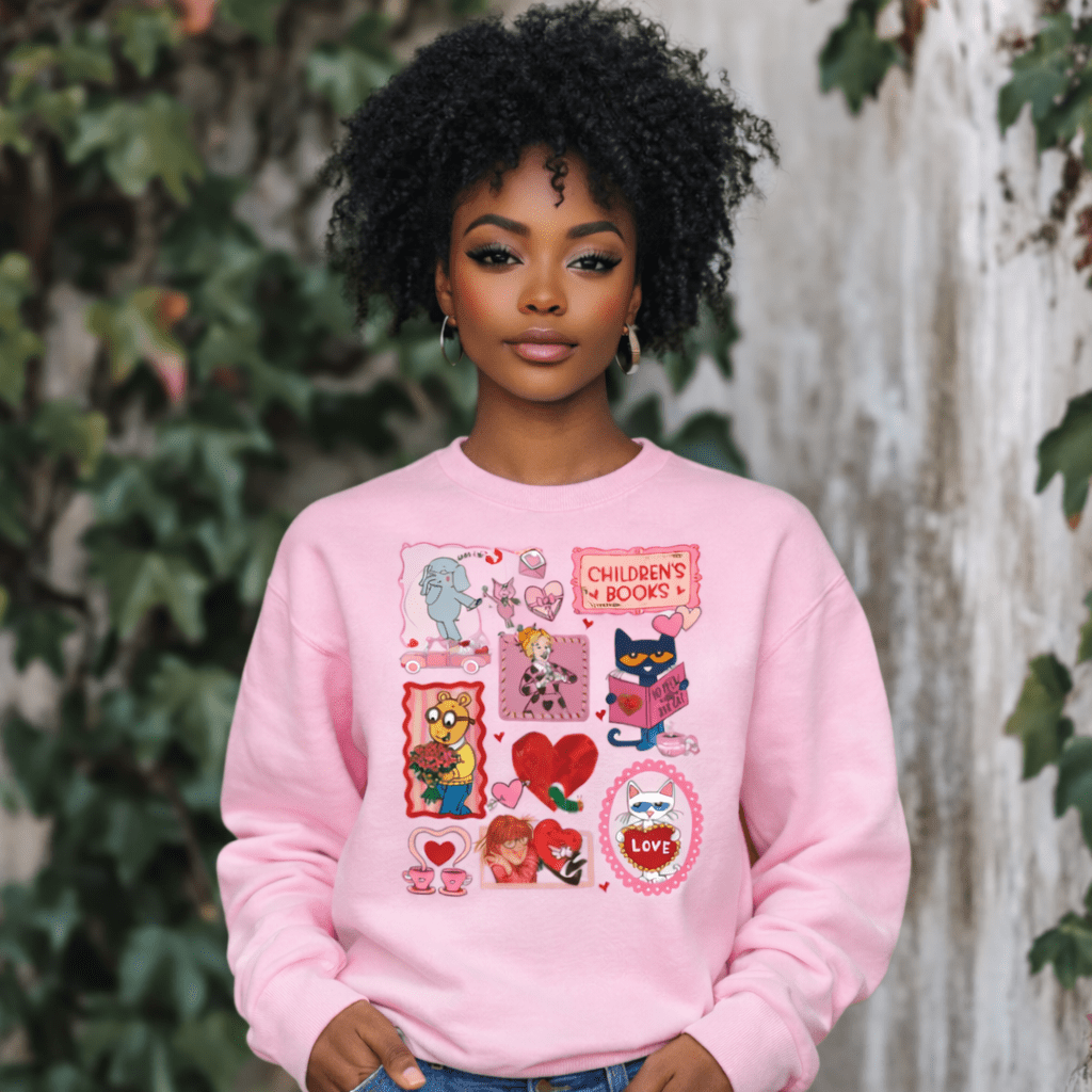 Valentine’s Patchwork Love Sweatshirt | Cute Valentine Crewneck|